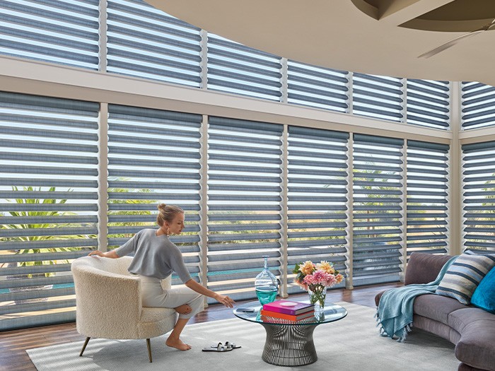 Pirouette® Window Shadings; Fabric: Satin  Color: Luxe